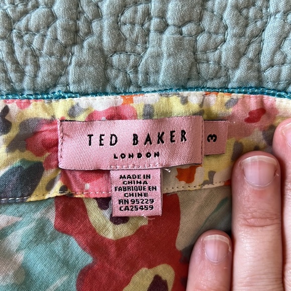 Ted Baker London Floral Swim Cover Up with Neck Details - Size 3 (XS-S) - Picture 6 of 6